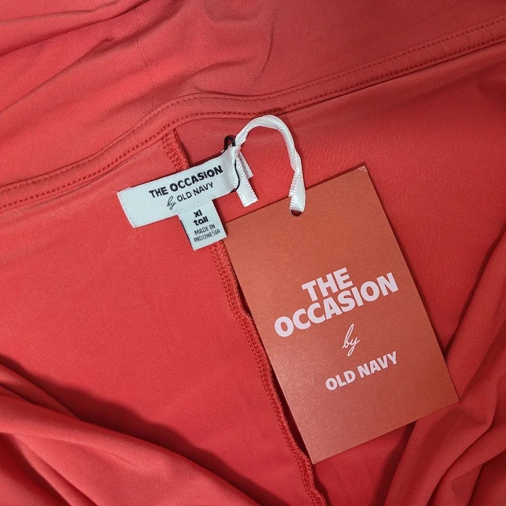 Old Navy The Occasion Off-Shoulder Twist Front Maxi Dress Live Coral XL Tall NWT - Picture 6 of 11